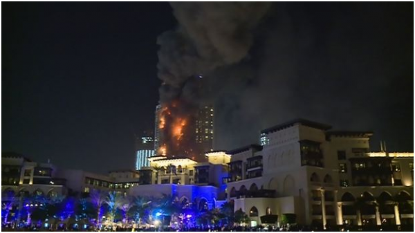 التحرك السريع وراء السيطرة على حريق الفندق في دبي