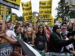 الآلاف يتظاهرون أمام البيت الأبيض تأييداً للفلسطينيين